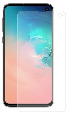 A screen protector for a Samsung Galaxy S10e phone is shown on a white background.