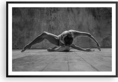 Produktbild von Gerahmtes Poster - Schwarzer Rahmen - Tanz Schwarzweiß Frau - 91,5x61 cm - Wand Bild - Wanddeko - Wandbilder - Kunstposter - Wandposter - Bilderrahmen - Bilder - Kunstdruck - Wandbild P2BAA91x61-4352