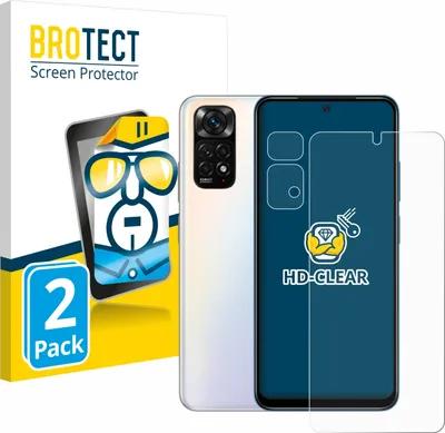 Produktbild von 2x Für Xiaomi Redmi Note 11S (Display+Kamera) Schutzfolie BROTECT Displayschutz Display Schutz Folie Klar Transparent