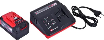 Obrázok produktu pre Einhell 4512114, Súprava batérie a nabíjačky, Lithium-ion (Li-ion), 4,2 Ah, 18 V, Čierna, Červená, 4 V