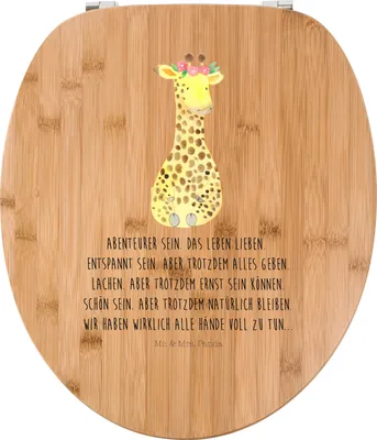 Produktbild von Mr. & Mrs. Panda Toilettendeckel Giraffe Blumenkranz - Transparent - Geschenk, WC-Sitz, Selbstliebe, Afrika, Klo-Deckel, WC Sitz, Brille, Freundin, Abenteurer, Klodeckel