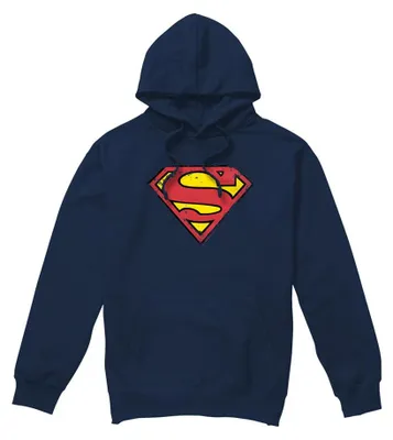 Immagine prodotto di Felpa con cappuccio Superman, unisex, modello TV41051 (taglia L), colore blu navy