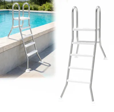 Obrázek produktu pro TRMLBE Nerezový žebřík do bazénu, 4 příčky, ergonomické madlo, nerezový, snadná montáž, pro vířivky a zahradní bazény