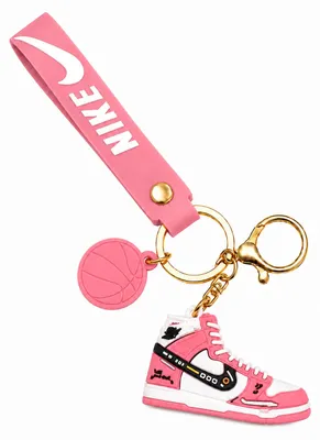 Produktbild von Sneaker-Rucksackanhänger Bag 6cm mit Basketball & Karabiner rosa, KI-generiertes Bild