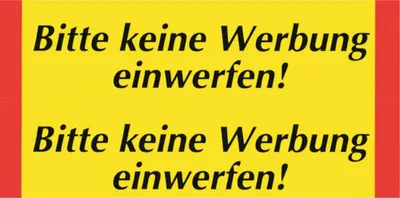 Produktbild von Aufkleber Bitte keine Werbung einwerfen" 80x20 mm 2 Stück"