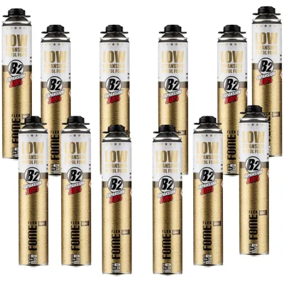 Produktbild von 12x Montageschaum B2, Bauschaum, Low Expansion, Pistolenschaum, Zargenschaum, Dämmung & Montage, Füllschaum