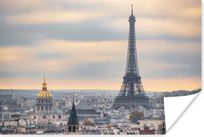 Produktbild von MuchoWow® Poster Eiffelturm - Paris - Himmel 180x120 cm - Fotoplakat
