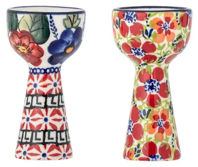 Produktbild von Bloomingville Eierbecher FLORIST mit Blumen Muster 2er Set Keramik