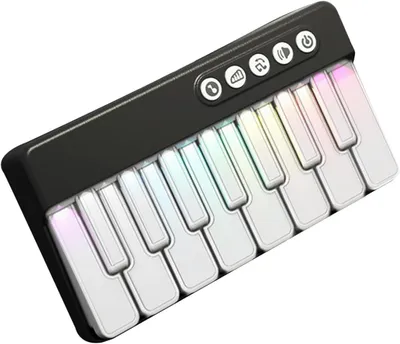 Immagine prodotto di Tastiera musicale per bambini - Pianoforte giocattolo elettronico - Per imparare a suonare la musica - Luci LED colorate - 15,2 cm - Nero