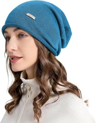 Productafbeelding van Dames gebreide muts - wol cashmere - slouchy beanie - warm en comfortabel