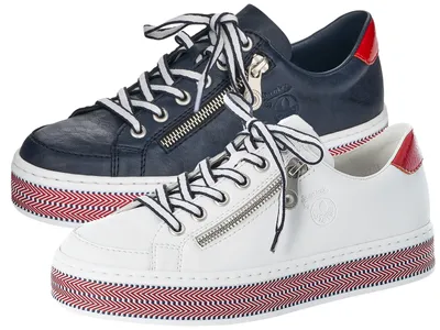 Produktbild von Rieker Damen Schnürschuhe Sneaker Halbschuhe L89C1, Größe:40 EU, Farbe:Blau