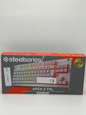 Zdjęcie produktu dla SteelSeries Apex 3 TKL – klawiatura gamingowa z podświetleniem RGB, bez sekcji numerycznej, biała