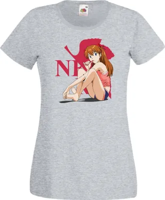 Immagine prodotto di Maglietta da donna Anime Manga Neon Anime Genesis Manga Evangelion Asuka Langley Soryu 02 Asuka Neon, Lady L , Blanc