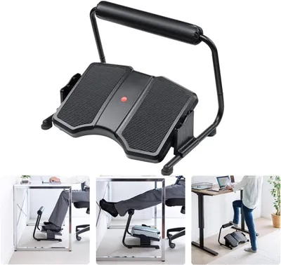 Produktbild von Fußstütze Büro Schwarz ergonomische Fußablage höhenverstellbar & neigbar, Beinablage
