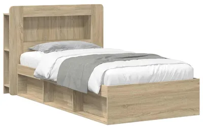 Produktbild von Bettgestell mit Stauraum Sonoma-Eiche 90 x 190 cm Holzwerkstoff