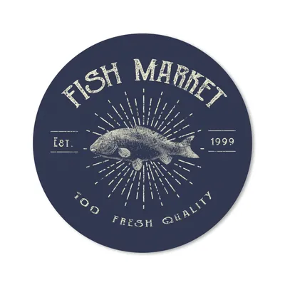 Produktbild von MuchoWow® Mauspad Mousepad Jahrgang - Fisch - Text 20x20 cm - Mousepads - Maus Mat - Pad - Mausunterlage - Schreibtischmatte
