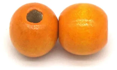 30 runde Holzkugeln, orange, 25 mm, zum Basteln