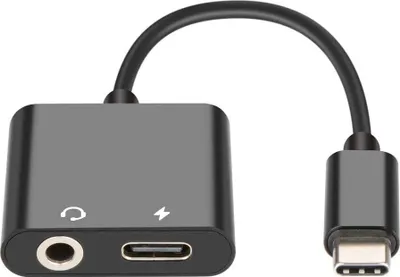 Obrázok produktu pre Adaptér na nabíjanie slúchadiel 2 v 1 pre iPhone – USB C zu USBC + Klinke 3.5 (kopfhörer anschluss)