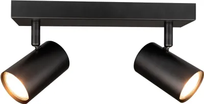 Produktbild von Ledvion - LED Deckenstrahler, Schwarz 2-lights, Dimmbare, GU10 Fassung, IP20, Kippbar