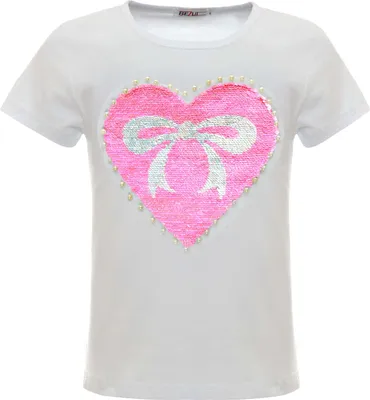 Produktbild von BEZLIT Mädchen Wende Pailletten T-Shirt mit einem Herz-Motiv Weiß 110