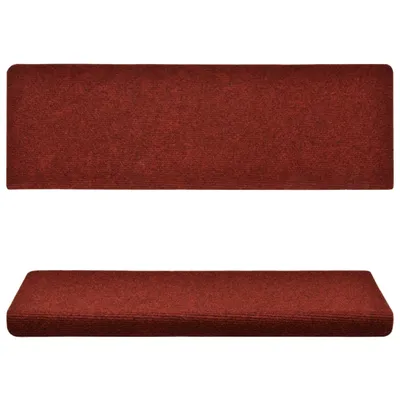 Immagine prodotto di Tappetini per scale autoadesivi 15 pz 65x21x4 cm Bordeaux Rosso Bordo rettangolare