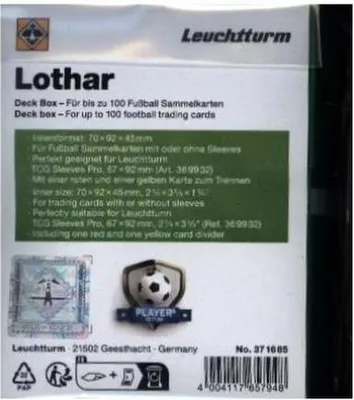 Produktbild von Lothar Deckbox für bis zu 100 Fußball Sammelkarten grün