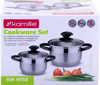 Obrázek produktu pro Sada hrnců Kompletní sada hrnců na plyn a indukci KAMILLE