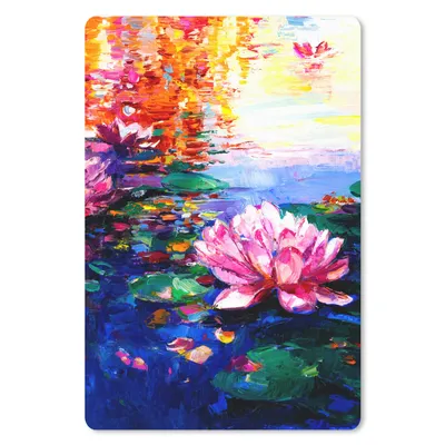 Produktbild von MuchoWow® Mauspad Mousepad Gemälde - Öl - Seerose - Wasser 18x27 cm - Mousepads - Maus Mat - Pad - Mausunterlage