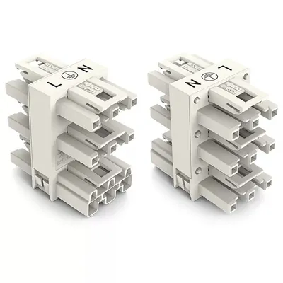 Immagine prodotto di Distributore WAGO a 5 vie; 3 poli; codice A; bianco 770-658