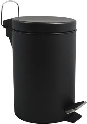 Produktbild von Famanu Kosmetikabfalleimer Edelstahl mit herausnehmbarer Inneneimer - Schwarz, 3L