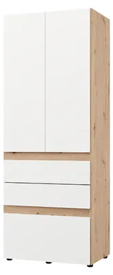 Produktbild von Venas - Kleiderschrank 2 Türen, 79x208h cm Mattweiß, Garderobe