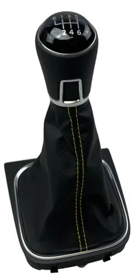Imagen del producto de Pomo de cambio original para VW Scirocco 3, 6 velocidades, palanca de cambio, botón de cuero, color negro, modelo GTS