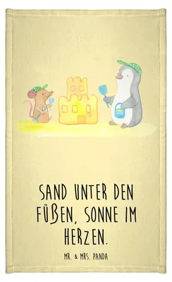 Produktbild von Mr. & Mrs. Panda Handtuch Sommer Meer Strand - Gelb Pastell - Geschenk, Baumwollhandtuch, Jahreszeiten, Strandurlaub, Blühende Blumen, am, Küste, Klein, Küstenurlaub