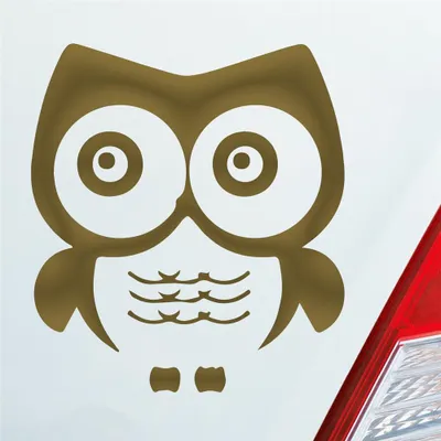 Produktbild von Auto Aufkleber Eule Owl Uhu Vogel Bird süß Tier Musik 10x11 cm Gold Sticker Heckscheibenaufkleber