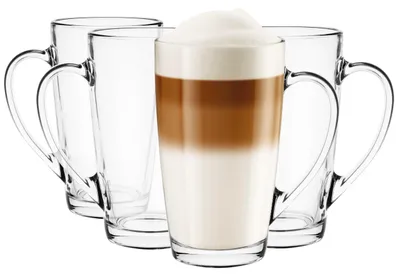 Obrázek produktu pro Sada kávových šálků Glazenset, objem 400 ml, 4 kusy. Vhodné do myčky