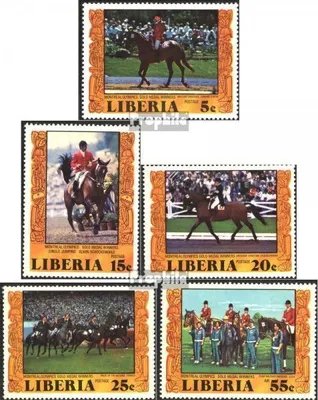 Produktbild von Briefmarken Liberia 1977 Mi 1032A-1036A (kompl.Ausg.) postfrisch Goldmedaillengewinner der Reiter von Montreal