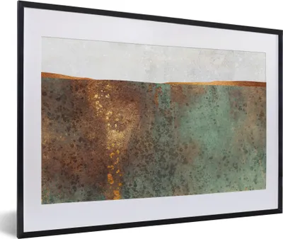 Produktbild von MuchoWow® Gerahmtes Poster Abstrakt - Luxus - Gold 60x40 cm - Poster mit Schwarzem Bilderrahmen Wandposter Rahmen Foto Bilder - Schlafzimmer - Plakat in Rahmen - Drucken