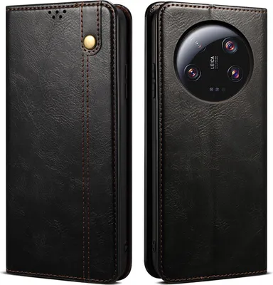 Produktbild von Xiaomi 13 Ultra Hülle, Leder Flip Brieftasche Schutzhülle mit Standfunktion für Xiaomi 13 Ultra Schwarz