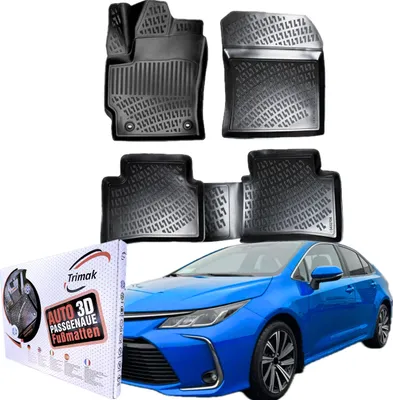 Produktbild von Trimak Autofußmatten kompatibel mit Toyota Corolla E210 Hybrid  2019-2025 Auto Allwetter Gummimatten