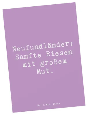 Produktbild von Mr. & Mrs. Panda Postkarte Spruch Neufundländer Liebe - Lavendeltraum - Geschenk, Hunde mit viel Energie, Ansichtskarten, Hunderasse, Grußkarte, Haustiere, Fotokarte