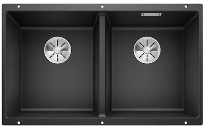 Image de BLANCO SUBLINE 350/350-U, SILGRANIT® PuraDur®, anthracite, sansde vidage à distance