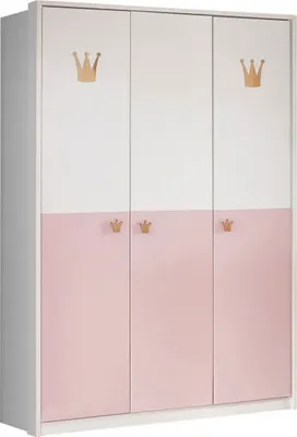 Produktbild von Kleiderschrank Cindy Drehtürenschrank Weiß Rosa Größe wählbar