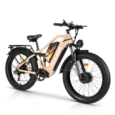 Produktbild von JUMBO Full-Suspension E-Bike mit Doppelmotor, 48V 46Ah, 150 kg, 26 Zoll, gelb