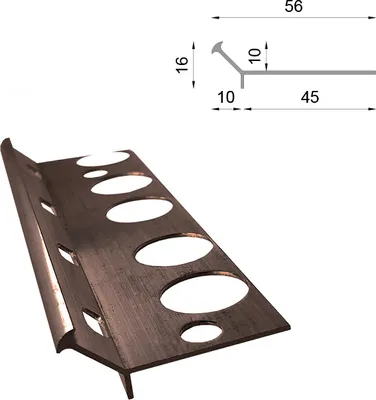 Immagine prodotto di Profilo per scale in alluminio Pavimento in resina Renoplast V2, profilo 200 cm, marrone