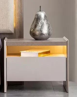 Produktbild von Stilvolle Grauer Holz 2er Nachttische für Ihr Schlafzimmer