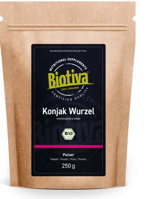 Produktbild von Biotiva Konjak Pulver 250g aus biologischem Anbau