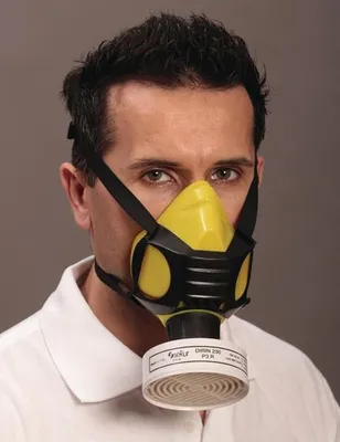 Image de Demi-masque Polimask ALFA/silicone EN 140 avec soupape d'expiration, taille universelle