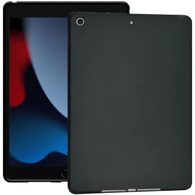 Produktbild von Conie Tablet Silikon Cover für iPad 10.2 2019 2020 2021 TPU Case Schutz Hülle Tasche in Schwarz matt