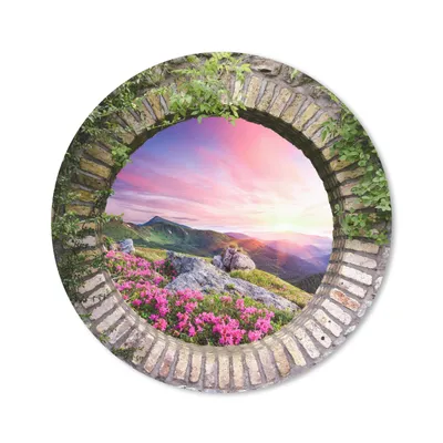 Produktbild von MuchoWow® Mauspad Mousepad Landschaft - Blumen - Aussicht - Berg 30x30 cm - Mousepads - Maus Mat - Pad - Mausunterlage - Tischunterlage - Schreibtischmatten