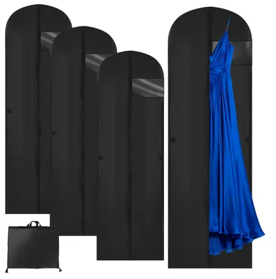 4 Kleidersäcke 180x60 cm wasserdicht staubdicht schwarz